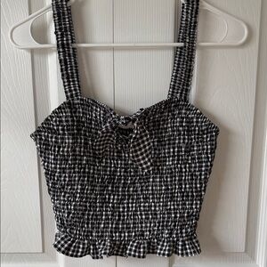 Sienna Sky Black and White Checkered Crop Top